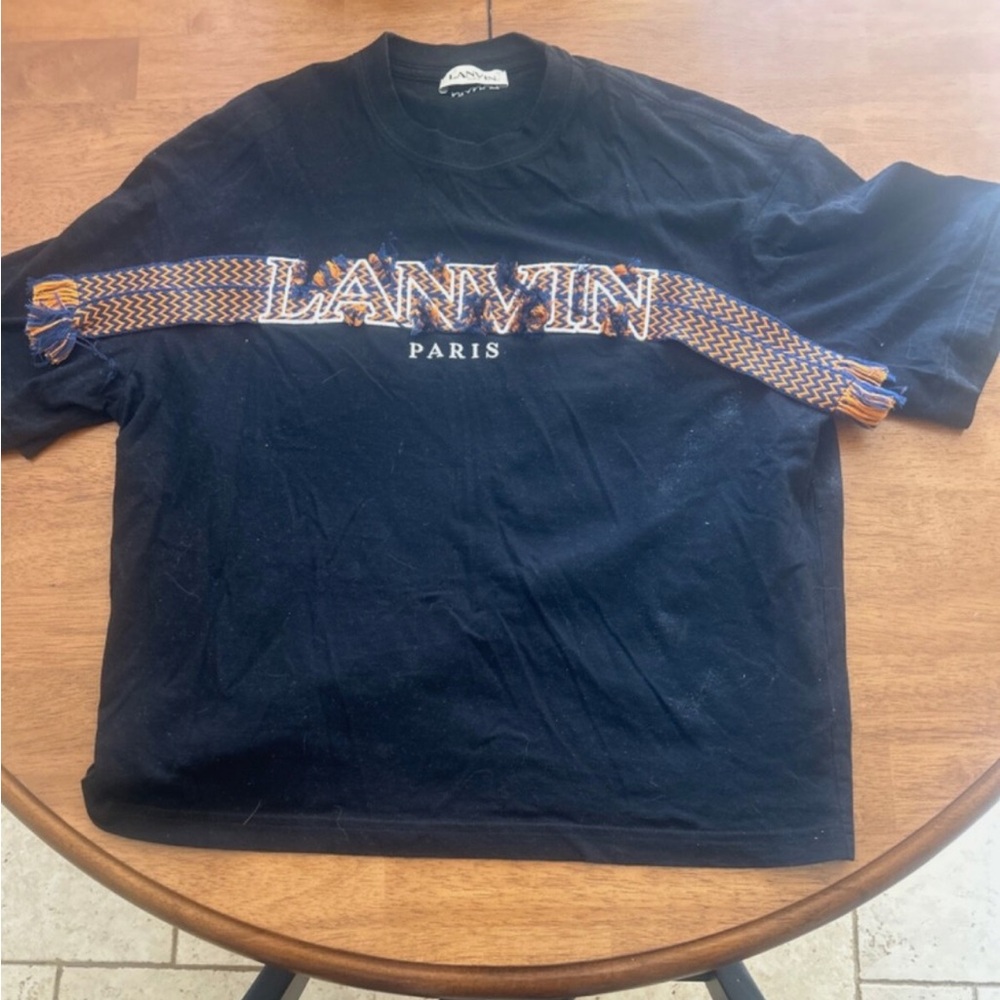 Lanvin Black and Orange Short Sleeve Tee